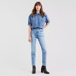 LEVI'S Jeans Wedgie Fit High Rise Light Wash Crop Blue Denim Jeans Sz 31 NWT